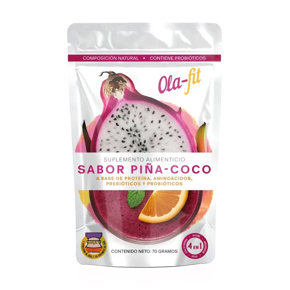 Ola-fit Suplemento Alimenticio Sabor Piña-Coco 70g Empaque Oficial